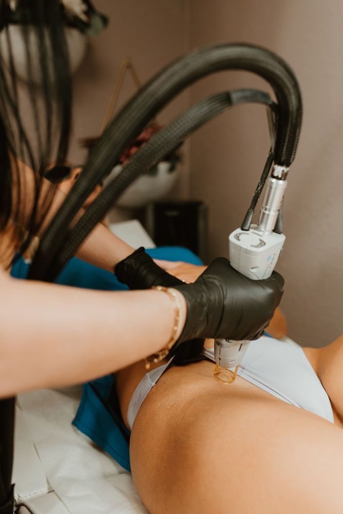 Starting to use the laser for the leg