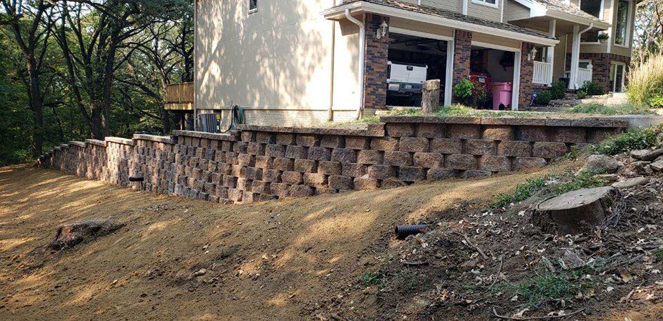 Retaining wall installation