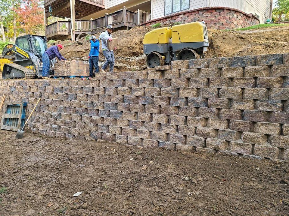 Retaining wall installation
