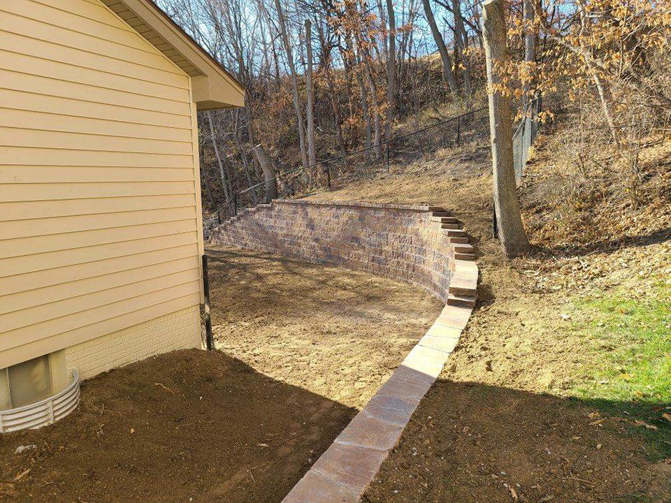 Retaining wall installation