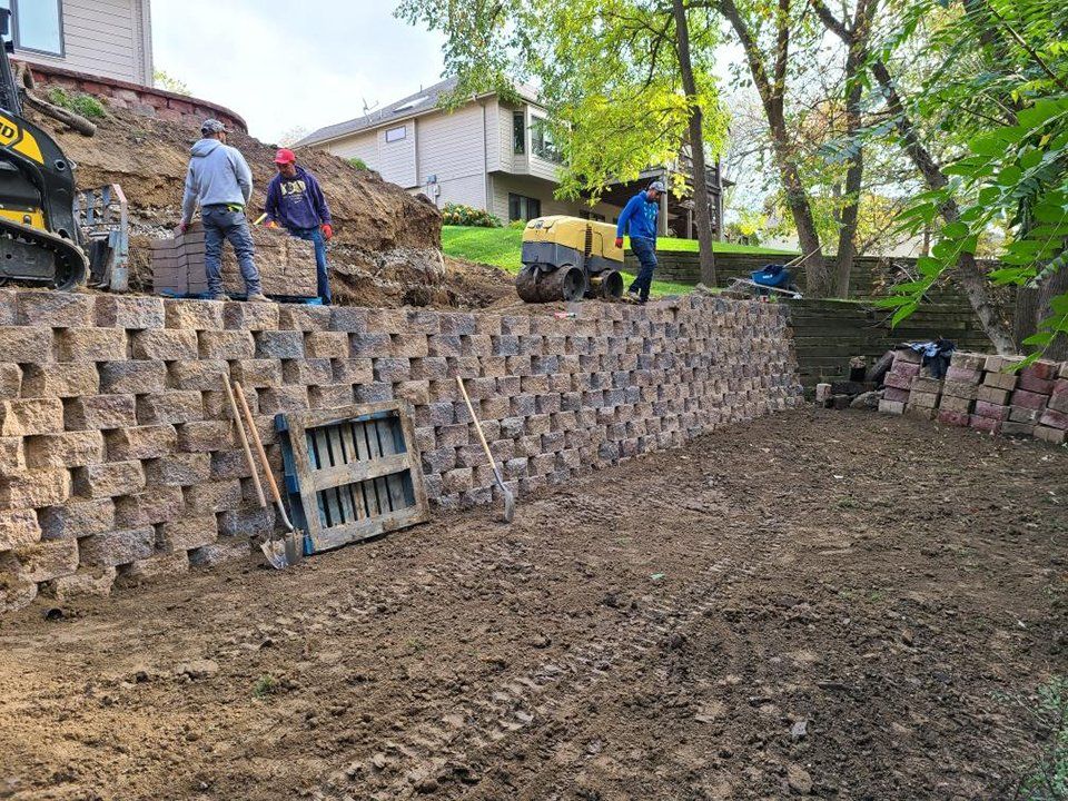 Retaining wall installation