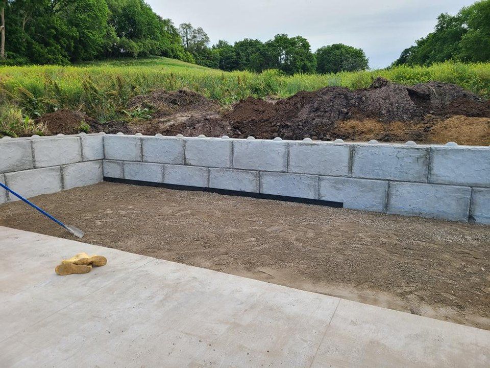 Retaining wall installation