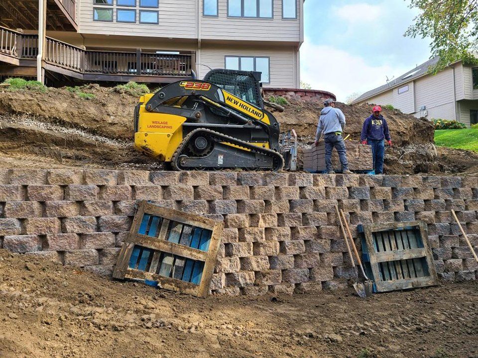 Retaining wall installation