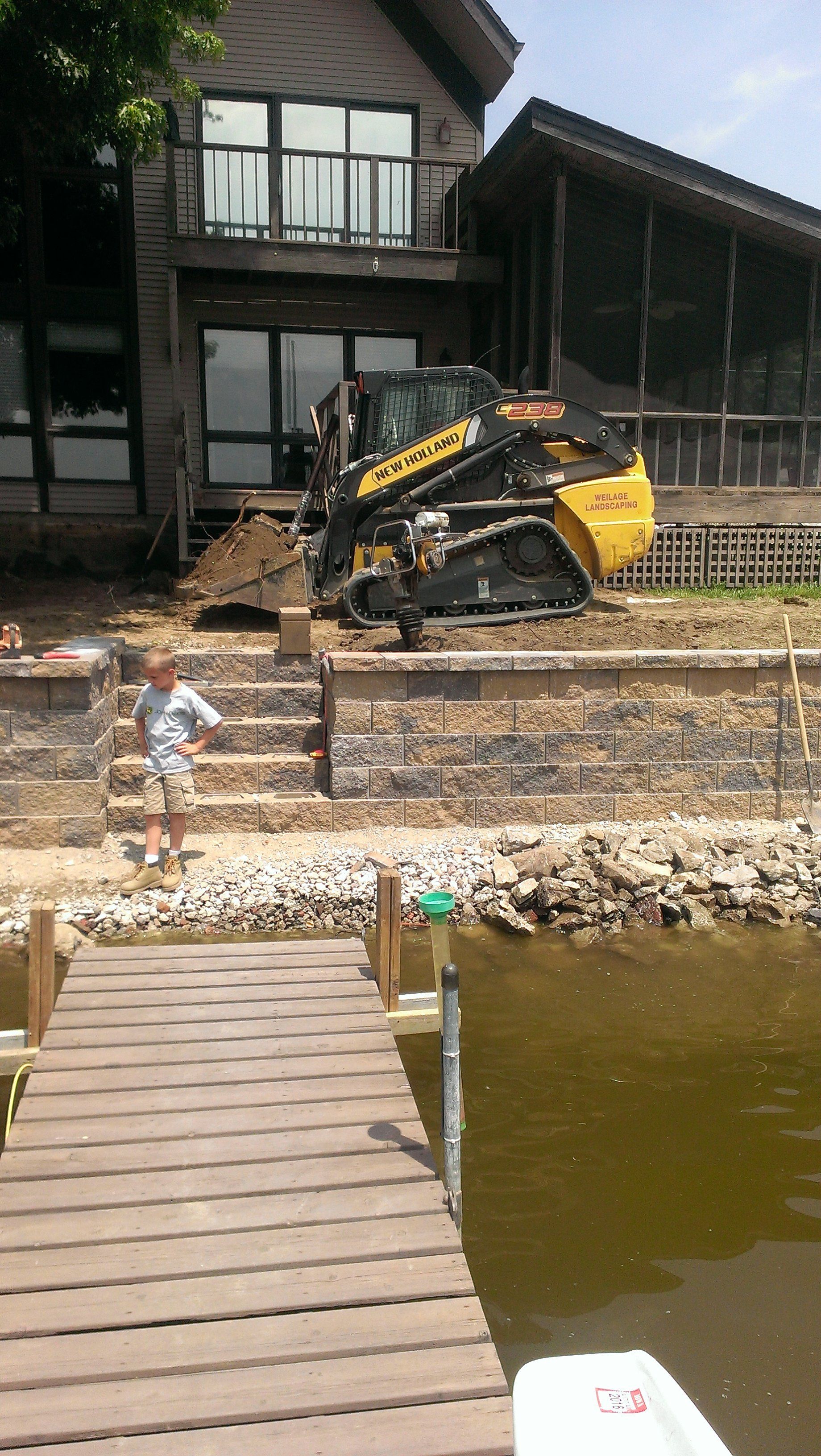 Residential retaining wall installation