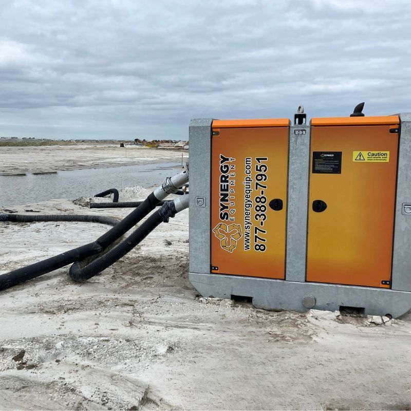 A large orange box that says synergy on it