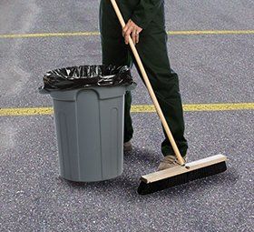 Sweeping parking lot