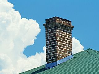 Multicolored brick chimney design