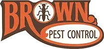 Brown Pest Control logo with an insect icon.