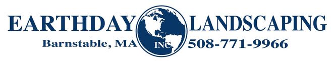 A logo for earthday landscaping in barnstable ma