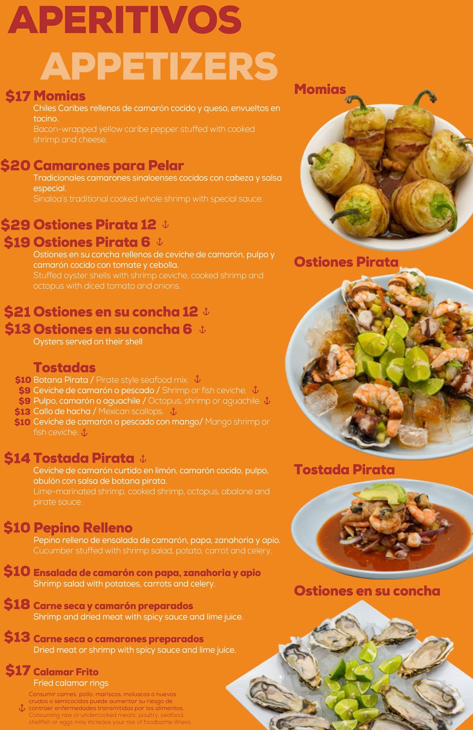 El Coco Pirata Appetizers And Sushi Menu Mariscos Denver Co
