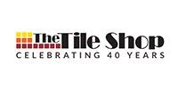 The Tile Shop logo with the text "CELEBRATING 40 YEARS". Features a tile design and black text on a white background.
