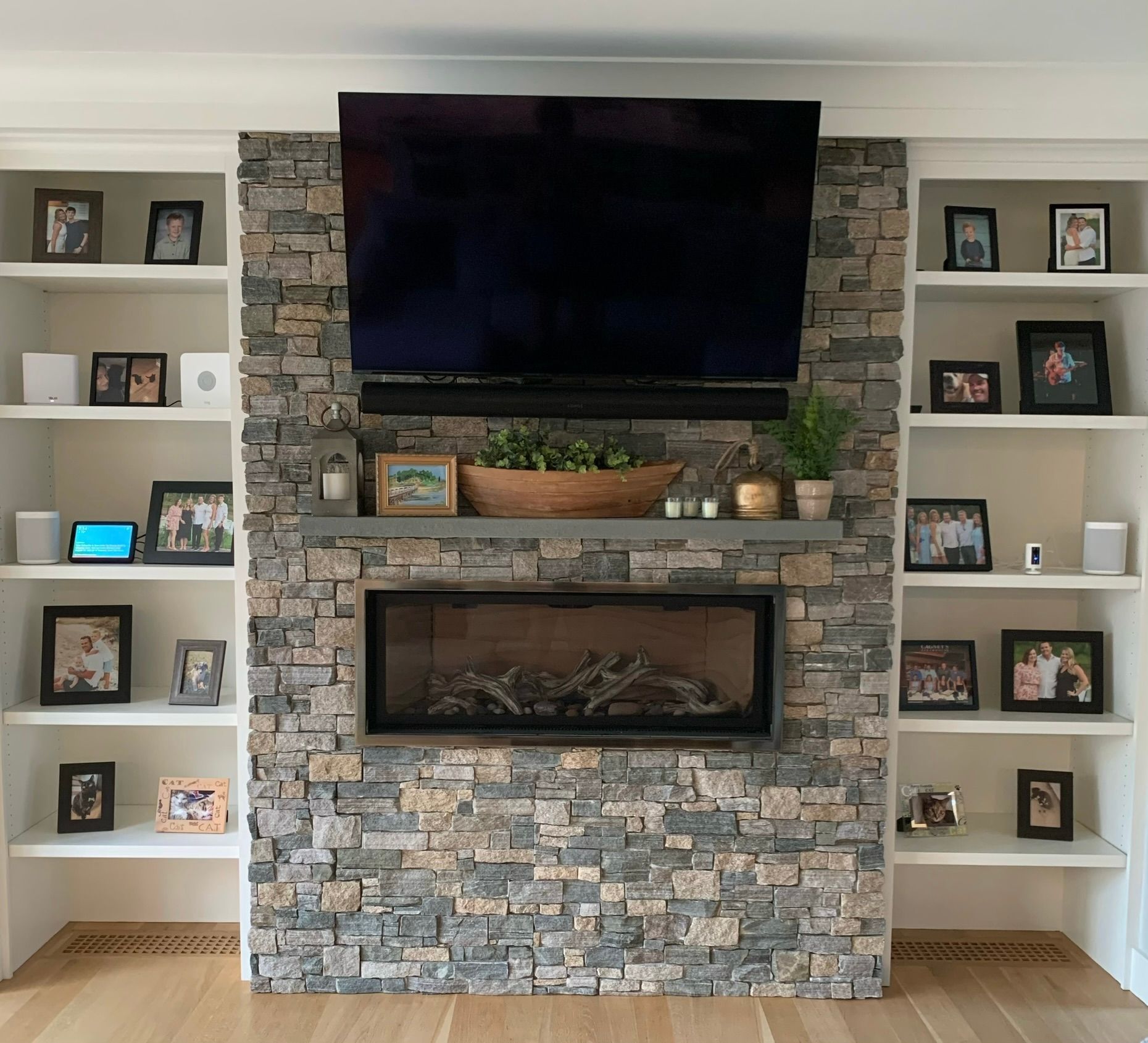 stone veneer accent wall
