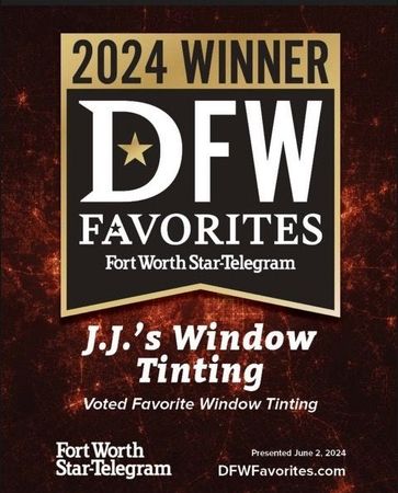 J.j. 's window tinting is a 2024 winner of dfw favorites