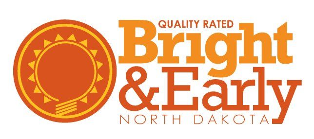 A logo for bright & early north dakota