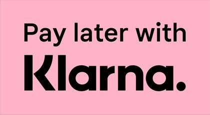 Pink banner reading Pay later with Klarna.