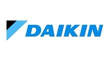 The daikin logo is blue and black on a white background.
