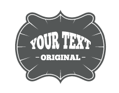 A gray label with the words `` your text original '' on it