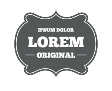 A gray label with the words `` lorem original '' on it.