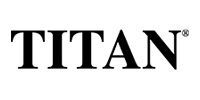 A black and white logo for titan on a white background.