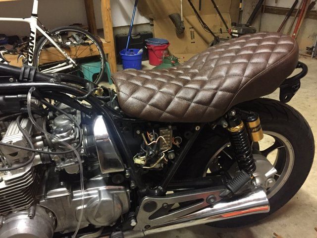 Motorcycle seat upholstery service