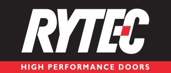 Rytec high performance doors logo on a black background