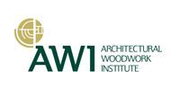 Logo of the Architectural Woodwork Institute with a gold circular icon and dark green text on a white background.