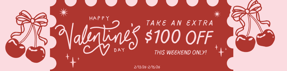 Cozy Winter Sale: $150 off & free bed. Pink pet beds, paw prints, text, and floral elements on a light pink background.