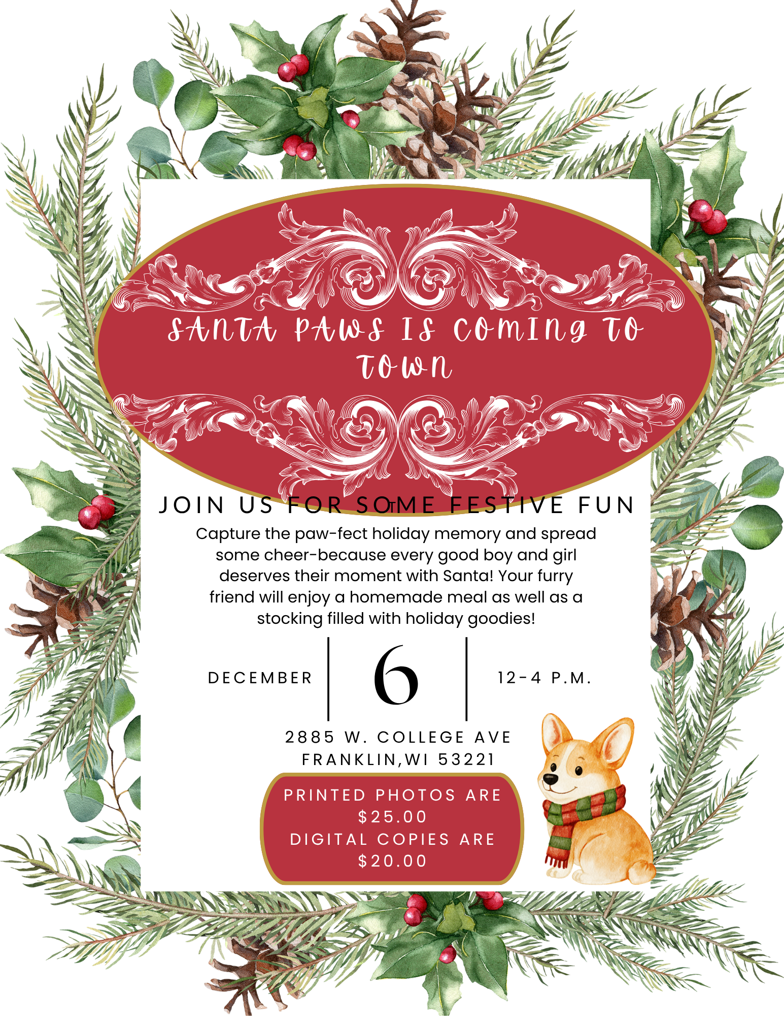 Poster: Puppy World's Carni-Pawl, October 4th, 12-4 PM. Costumes, photos, goodies, and a costume contest.