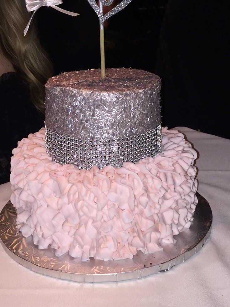 Ruffle and Glitter Cake