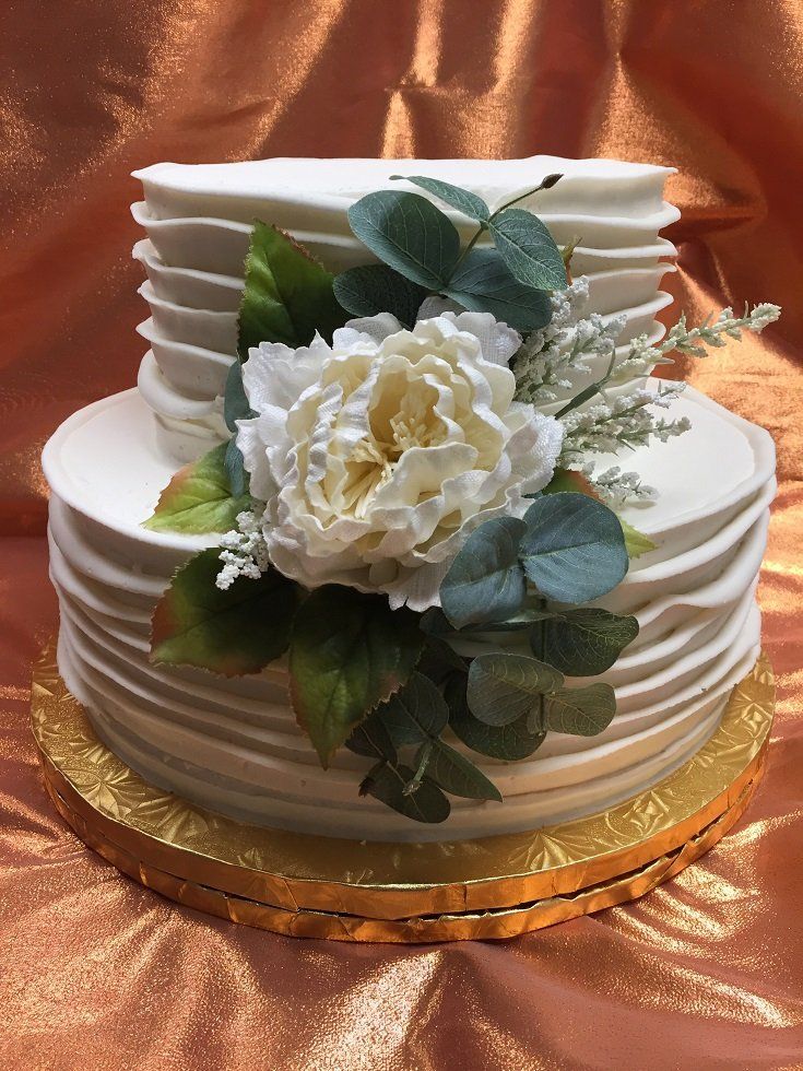 Layered ribbon wedding  cake