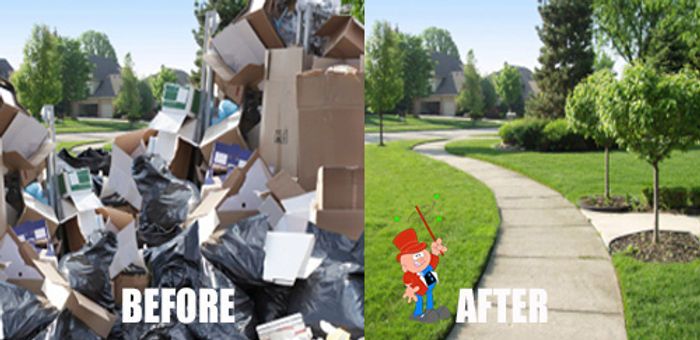 Before and after curbside junk pickup
