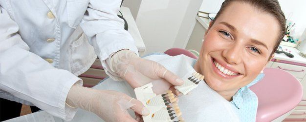 patient choosing denture