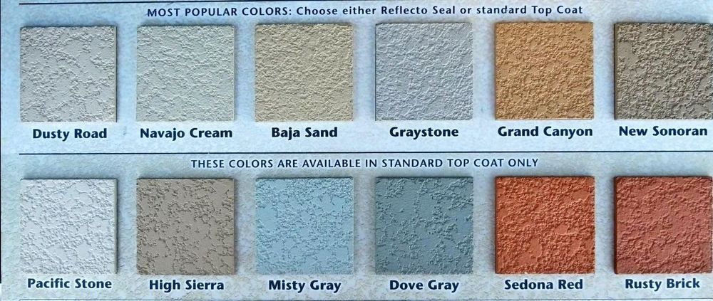 Color swatches of paint in various shades, labeled 