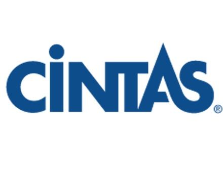 Cintas logo: Blue wordmark with a stylized A forming a triangular shape.