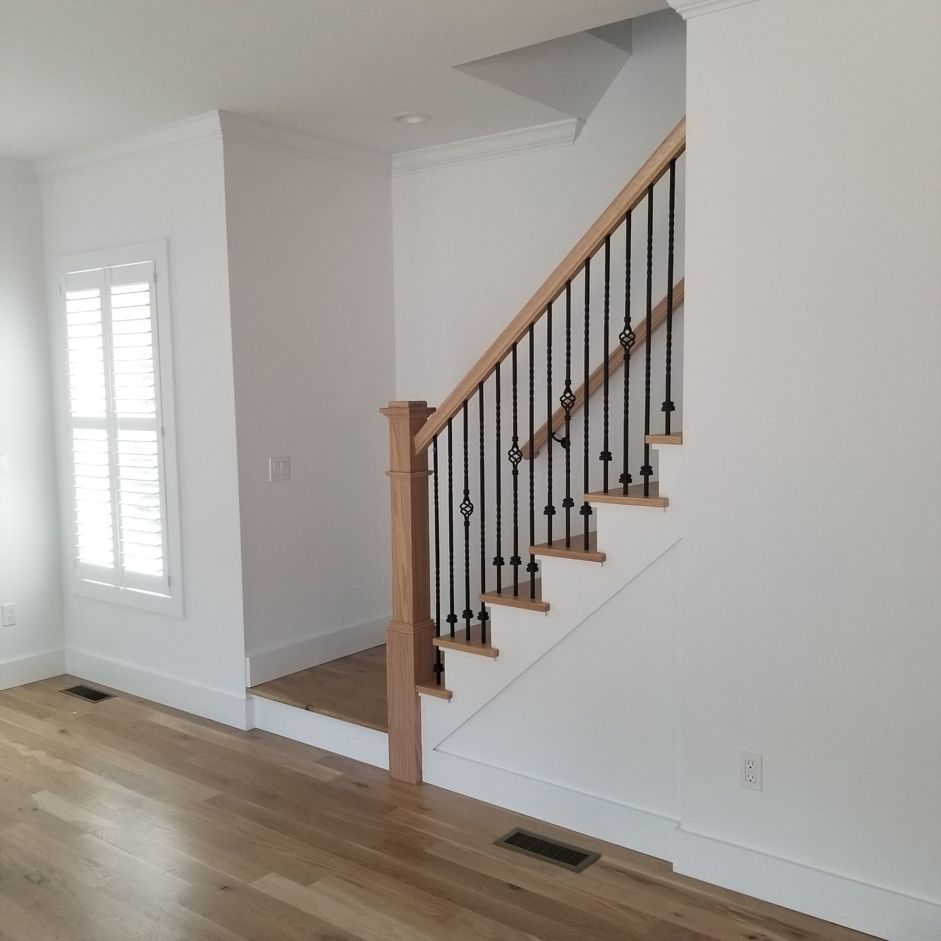 there is a staircase in the middle of the room