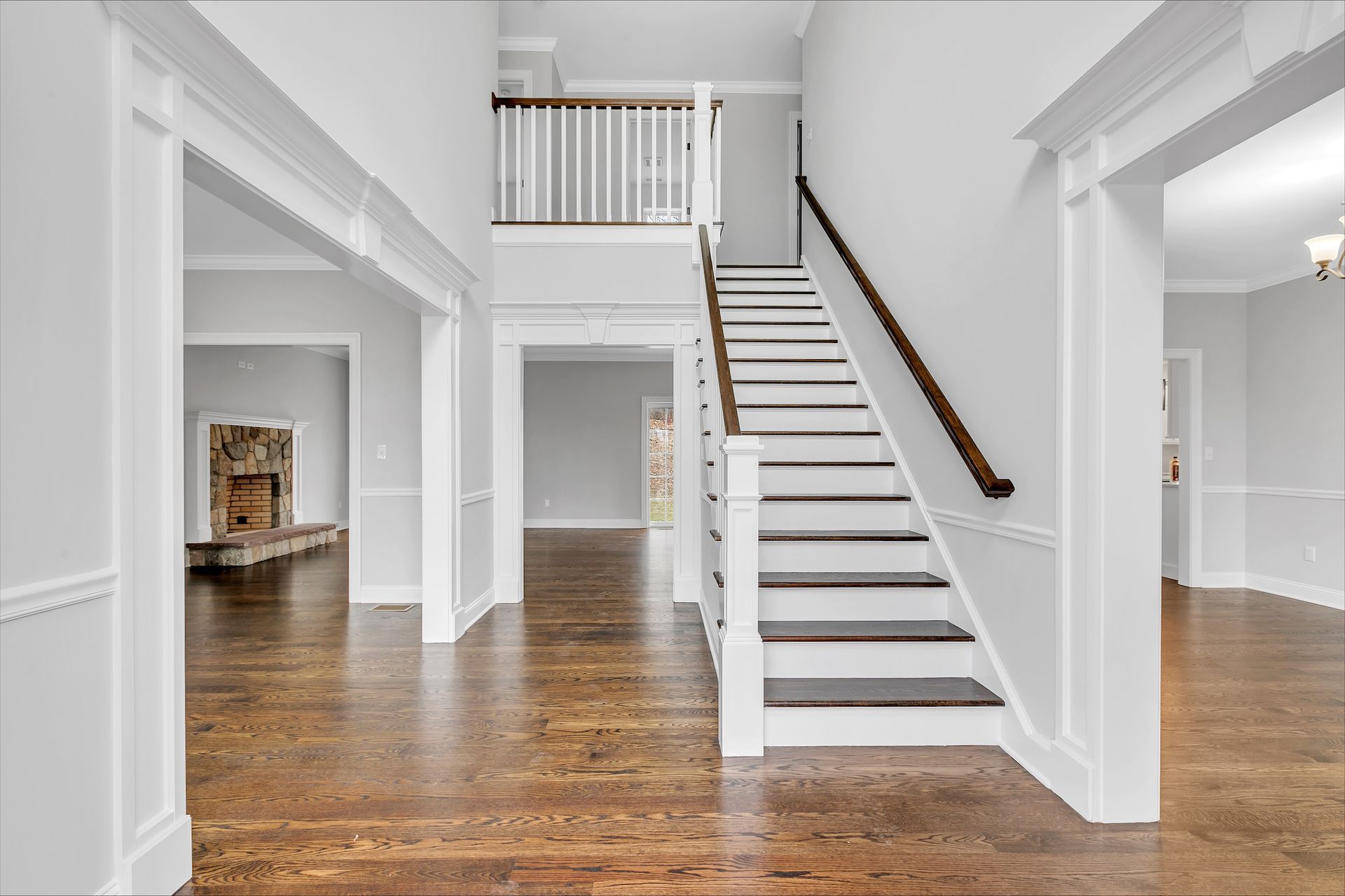 there is a staircase in the middle of the room