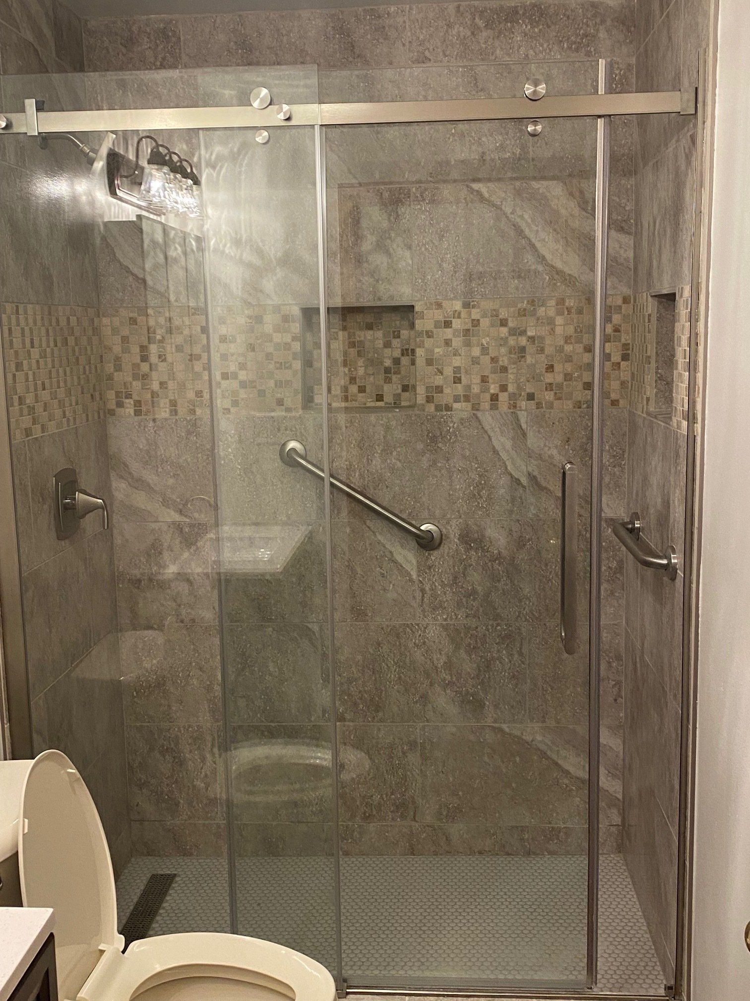 Newly remodeled bathroom floor