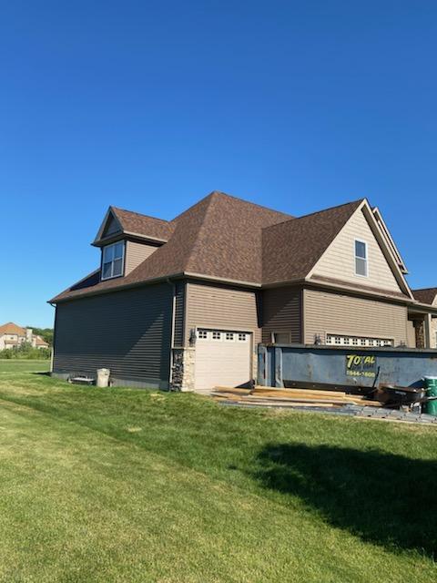 Newly installed residential roof