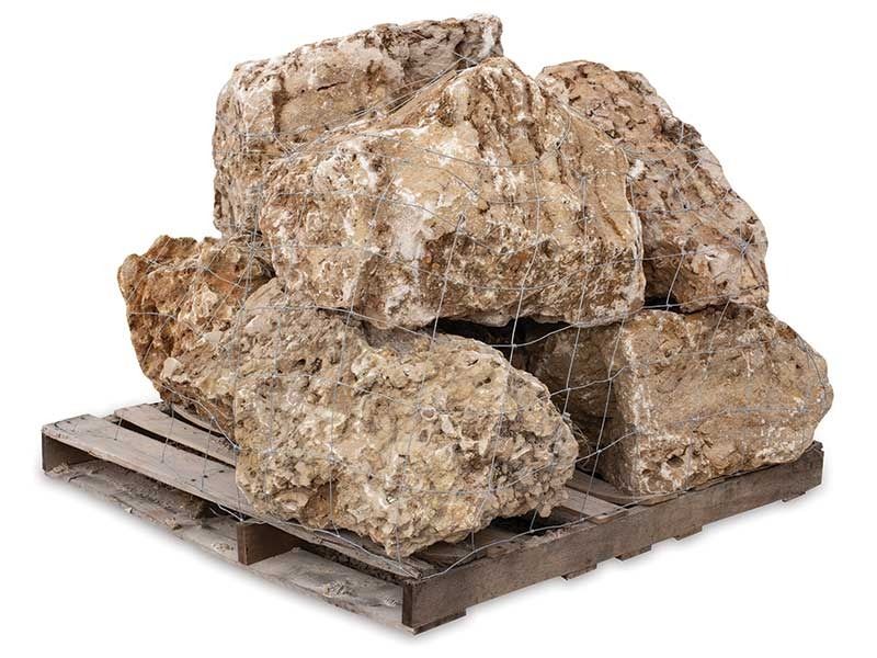 Large tan rock formation on a wooden pallet