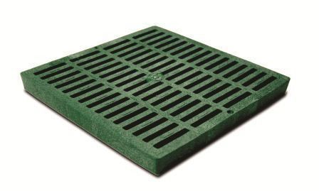 Green slatted vent cover with rectangular openings, shown on a white background