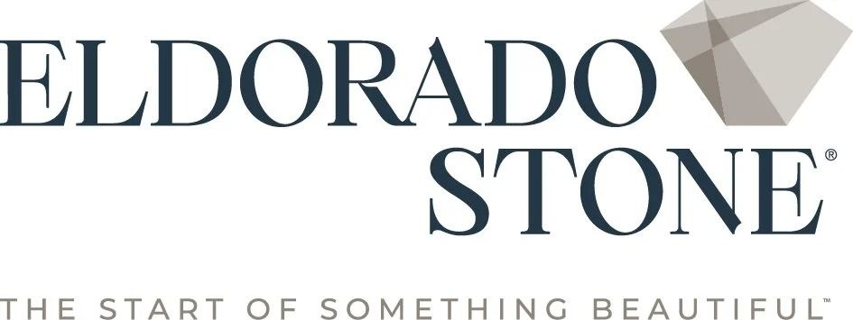 Eldorado Stone logo with geometric stone icon and tagline “The Start of Beautiful.”