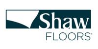 Shaw Floors logo: white and teal rectangle with the brand name 