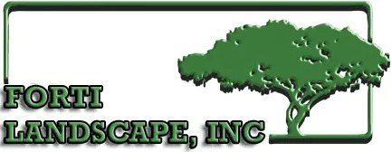 Logo for Forti Landscape, Inc. featuring a green tree silhouette inside a rounded rectangular border.
