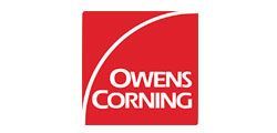 Owens Corning logo: white text and arc on red square.
