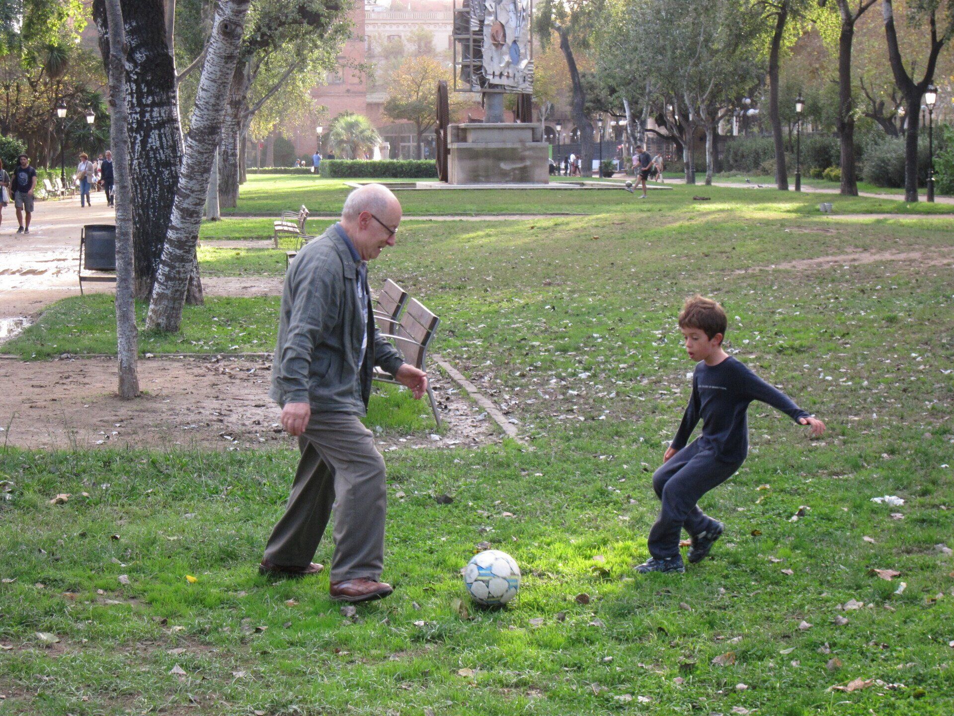 Grandpa playing with a child