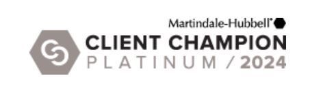 Martindale-Hubbell Client Champion Platinum Badge 2024