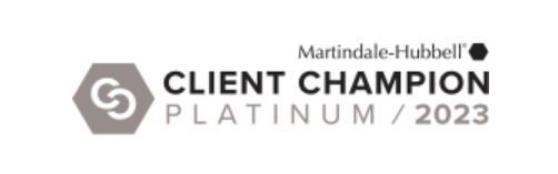 Martindale-Hubbell Client Champion Platinum Badge 2023