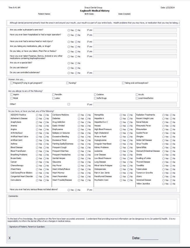 Medical History Main Report