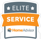 A sticker that says elite service home advisor on it.