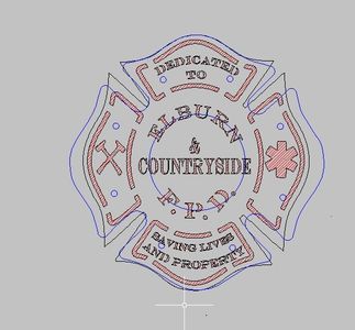 A drawing of the elburn countryside fire department logo